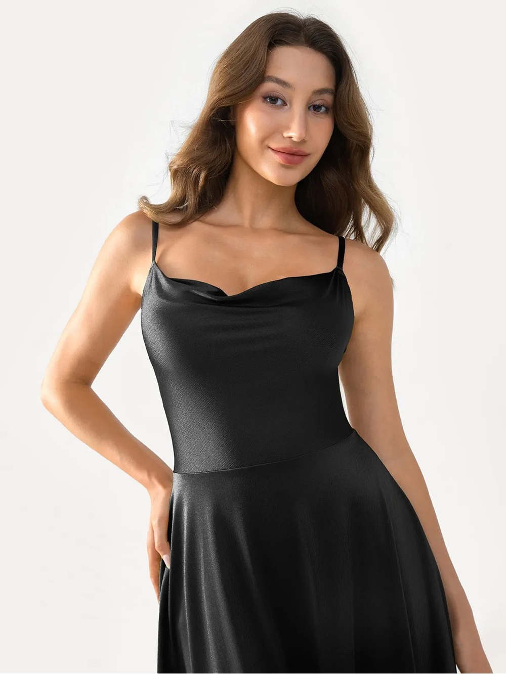 NWT Popilush Shapewear Strappy Cowl Neck Fit & Flare Midi Dress XXL - Picture 9 of 14